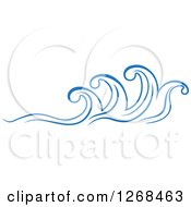 Clipart Of Blue Ocean Surf Waves 4 Royalty Free Vector Illustration