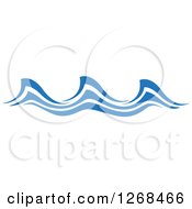 Clipart Of Blue Ocean Surf Waves 2 Royalty Free Vector Illustration
