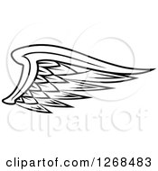 Clipart Of A Black And White Feathered Wing 2 Royalty Free Vector Illustration
