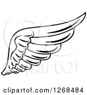 Clipart Of A Black And White Feathered Wing 3 Royalty Free Vector Illustration
