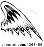 Clipart Of A Black And White Feathered Wing 5 Royalty Free Vector Illustration