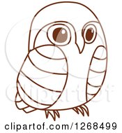 Clipart Of A Sketched Brown Owl 2 Royalty Free Vector Illustration