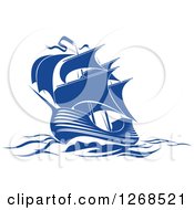 Poster, Art Print Of Blue Ship At Sea 4