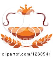Clipart Of A Croissant With Wheat And A Crown Royalty Free Vector Illustration