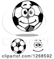 Poster, Art Print Of Soccer Balls And Happy Face