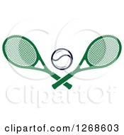 Poster, Art Print Of Tennis Ball And Crossed Green Rackets