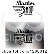 Poster, Art Print Of Barber Shop Mustach Scissors And Comb Designs