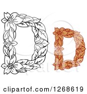 Poster, Art Print Of Floral Capital Letter D Designs With A Flowers