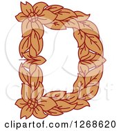 Poster, Art Print Of Floral Capital Letter D With A Flower