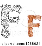 Poster, Art Print Of Floral Capital Letter F Designs With A Flowers