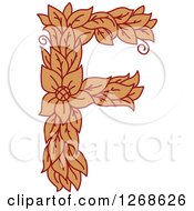 Poster, Art Print Of Floral Capital Letter F With A Flower