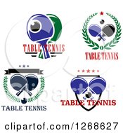 Clipart Of Ping Pong Table Tennis Designs Royalty Free Vector Illustration