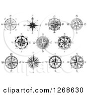 Clipart Of Nautical Compasses Royalty Free Vector Illustration