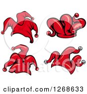 Clipart Of Red Jester Hats Royalty Free Vector Illustration by Vector Tradition SM