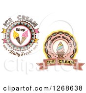 Clipart Of Ice Cream Cone Badges Royalty Free Vector Illustration