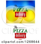 Clipart Of The Izza Delivery Text Designs Royalty Free Vector Illustration
