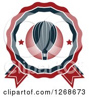 Clipart Of A Red White And Blue Hot Air Balloon Ribbon And Stars Design Royalty Free Vector Illustration