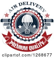 Poster, Art Print Of Red White And Blue Airdrop Crate And Parachute Air Delivery Premium Quality Design