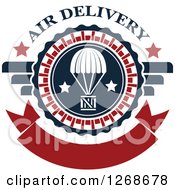 Red White And Blue Airdrop Crate And Parachute Air Delivery Design