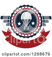 Poster, Art Print Of Red White And Blue Airdrop Crate And Parachute Design