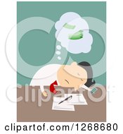 Clipart Of An Exhausted Business Man Going Over Finances Royalty Free Vector Illustration by Vector Tradition SM