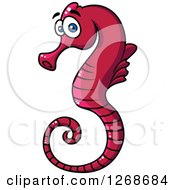 Poster, Art Print Of Cartoon Red Seahorse