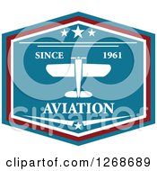 Poster, Art Print Of Red White And Blue Shield Airplane Design With Sample Text