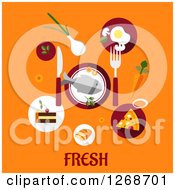 Poster, Art Print Of Food Over Fresh Text On Orange
