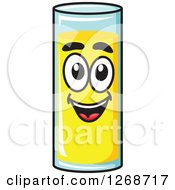 Clipart Of A Happy Glass Of Juice Royalty Free Vector Illustration