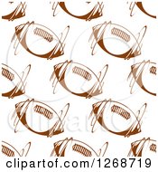 Poster, Art Print Of Seamless Background Pattern Of Spinning Brown American Footballs