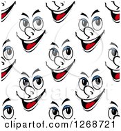 Poster, Art Print Of Seamless Face Background Pattern