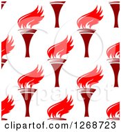 Poster, Art Print Of Seamless Background Pattern Of Red Torches 3