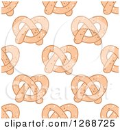 Clipart Of A Seamless Background Pattern Of Salted Soft Pretzels Royalty Free Vector Illustration