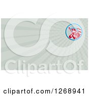 Clipart Of A Revolutionary Soldier Carrying An American Flag Background Or Business Card Design Royalty Free Illustration