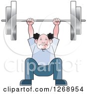 Poster, Art Print Of Senior Man Squatting And Lifting A Barbell Over His Head