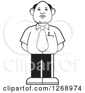 Poster, Art Print Of Black And White Bald Businessman In A Tie 2