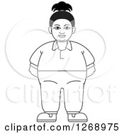 Poster, Art Print Of Black And White Chubby Woman Standing In Sweats