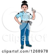 Poster, Art Print Of Slim Police Woman Holding A Pistol
