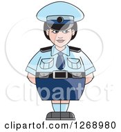 Clipart Of A Chubby Police Woman Standing In A Skirt Royalty Free Vector Illustration by Lal Perera