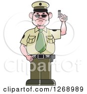 Poster, Art Print Of Police Man Holding A Firearm