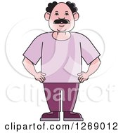 Clipart Of A Senior Man Posing In A Jogging Suit Royalty Free Vector Illustration by Lal Perera