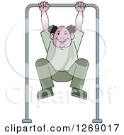 Clipart Of A Senior Man Exercising On A Bar Royalty Free Vector Illustration