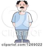 Clipart Of A Senior Man Standing With His Hands Behind His Back Royalty Free Vector Illustration