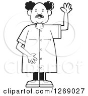 Poster, Art Print Of Black And White Senior Man Raising A Hand