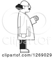 Poster, Art Print Of Black And White Senior Man Cheering Holding Books In Profile