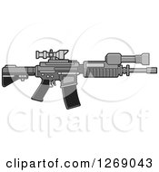 Grayscale Assault Rifle With A Scope