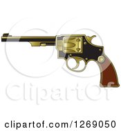 Poster, Art Print Of Black Wood And Gold Revolver Pistol