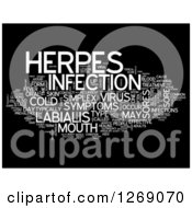 Clipart Of A White Herpes Word Tag Collage On Black Royalty Free Illustration