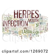 Clipart Of A Brown And Green Herpes Word Tag Collage On White Royalty Free Illustration