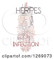Clipart Of A Red And Orange Toned Herpes Word Tag Collage On White Royalty Free Illustration